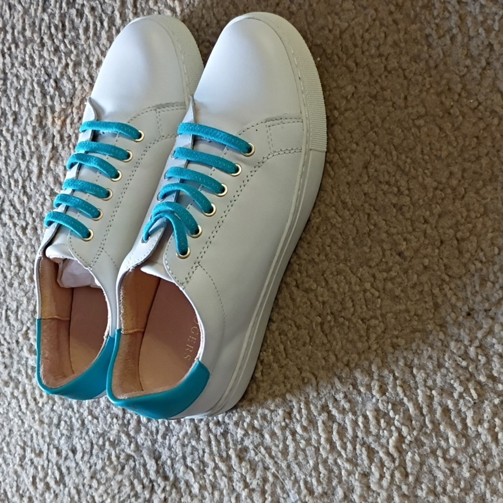 Jack Rogers Lorelei slip on sneakers leather no tie laces SZ 9